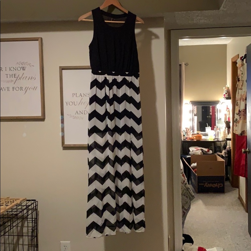 Black and white maxi dress